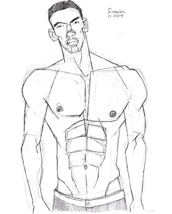 Muscular Guy with Six-Pack