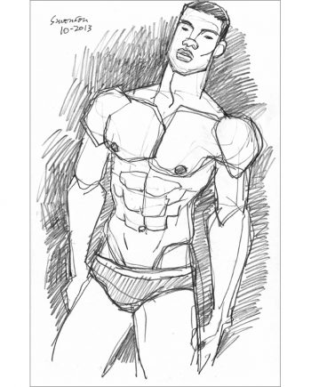 Muscular Young Male in Speedos
