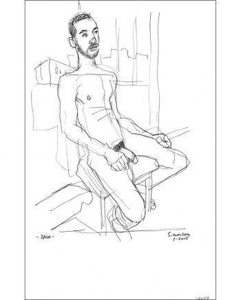 Zach Nude on Chair by Window
