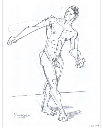 Male Nude in Twisting Pose