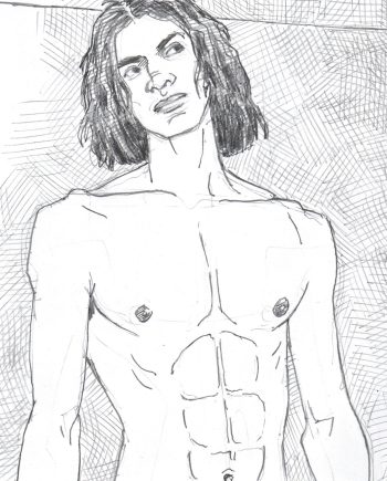 Long-Haired Male Nude