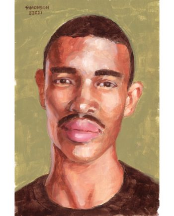 Portrait of Young Man in Black T-Shirt