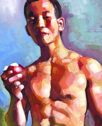 Asian Boy with Apple