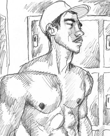 Ballplayer in the Locker Room