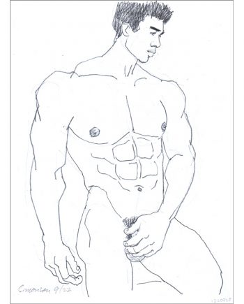 Muscular Guy Covering His Package