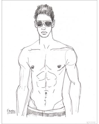 Lean Young Athlete in Sunglasses