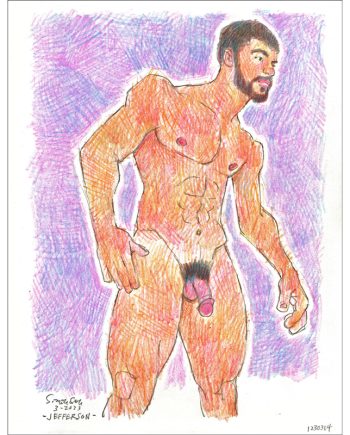 Brazilian Male Nude on Magenta Background