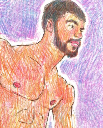 Brazilian Male Nude on Magenta Background