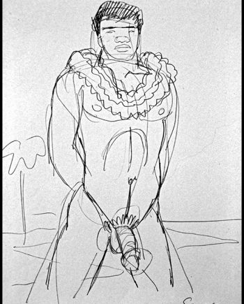 Standing Figure in Lei