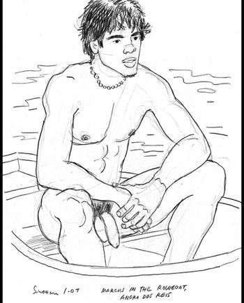 Marcus Sitting in Rowboat
