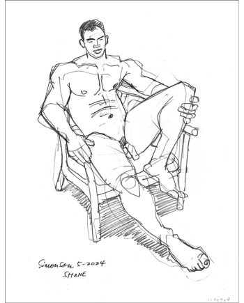 Shane Sitting Nude on Chair