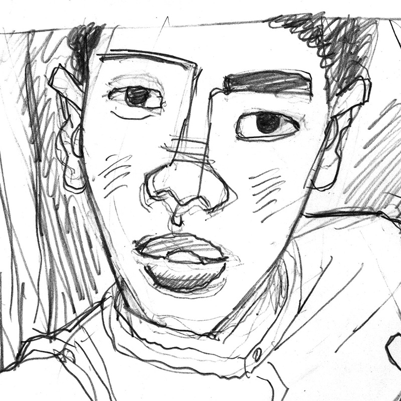 Sketch for Balcony Selfie