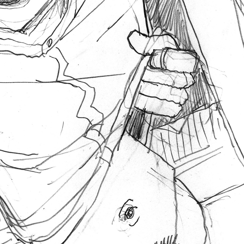 Sketch for Balcony Selfie