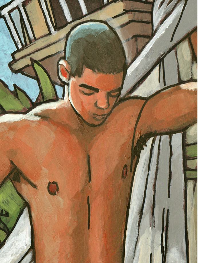 Enrique with Towel at Dusk