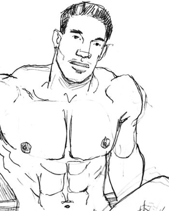 Shirtless Gym Guy in Exercise Pants