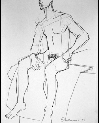 Nude Sitting on Wall #2