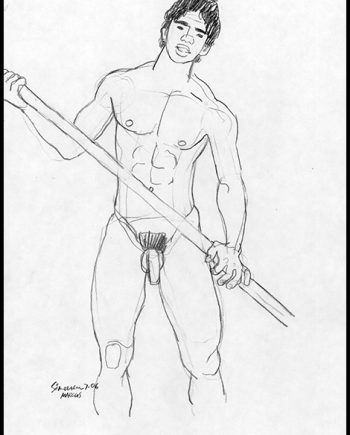 Marcus Holding Long Pole
