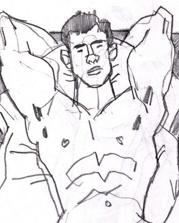 Roughly Drawn Reclining Male Nude