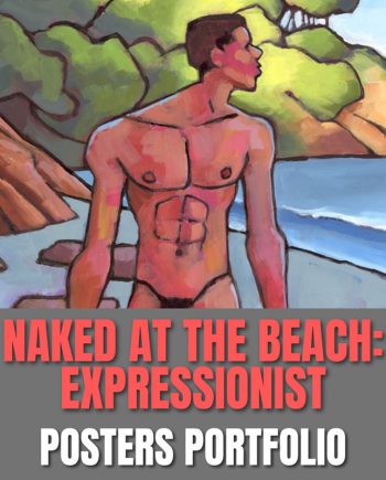Posters Portfolio: Nude at the Beach, Expressionist