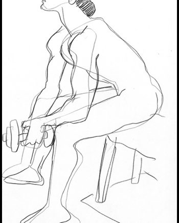 Longhaired Boy with Dumbbell