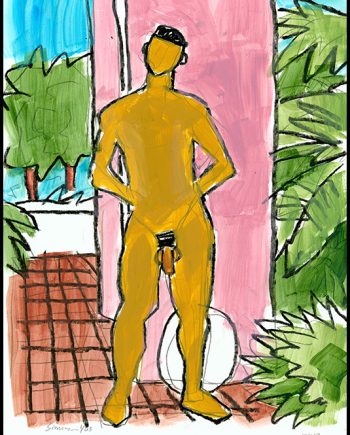 Stylized Figure on Patio