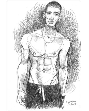 Lean Boy in Black Shorts