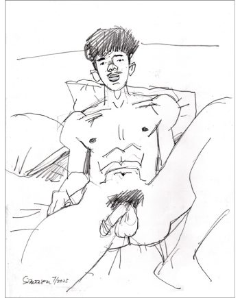 Latin Twink Lying Nude on Bed