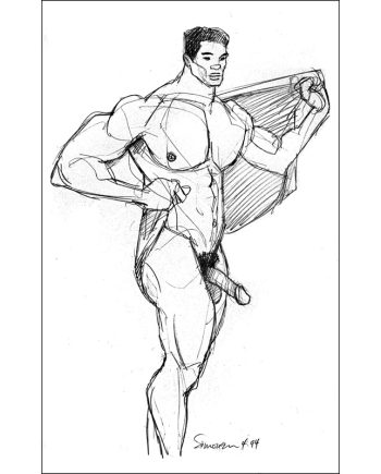 Standing Nude Toweling Back