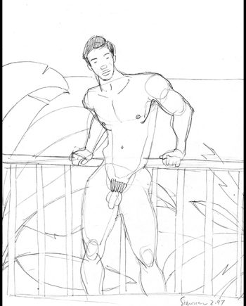 Earlier Sketch for Golden Boy