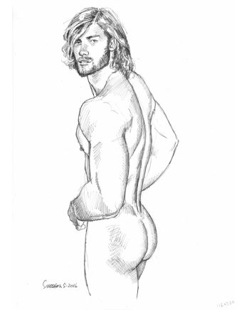 Long-Haired Boy Standing Nude