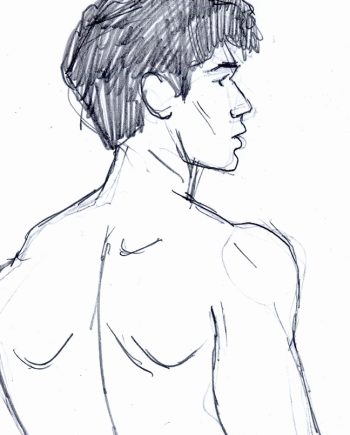 Young Man in Hip-Deep Water