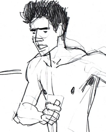 Running Man in Black Speedos