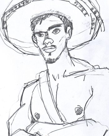 Study of Young Mexican in Sombrero